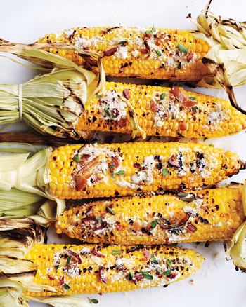Grilled Corn with Bacon