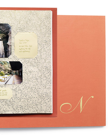 35 Great Scrapbook Ideas And Albums Martha Stewart - scrapbook with metallic monogram and patterned pages