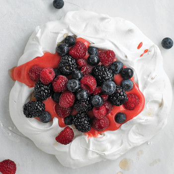 Pavlova With Raspberry Curd And Berries Martha Stewart
