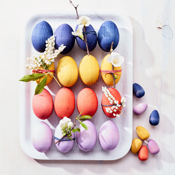 painted wooden eggs