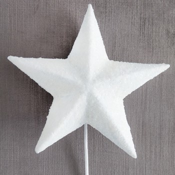 Tree Toppers Martha Stewart White Glittered Star Tree Topper