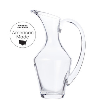 american made simon pearce glass pitcher