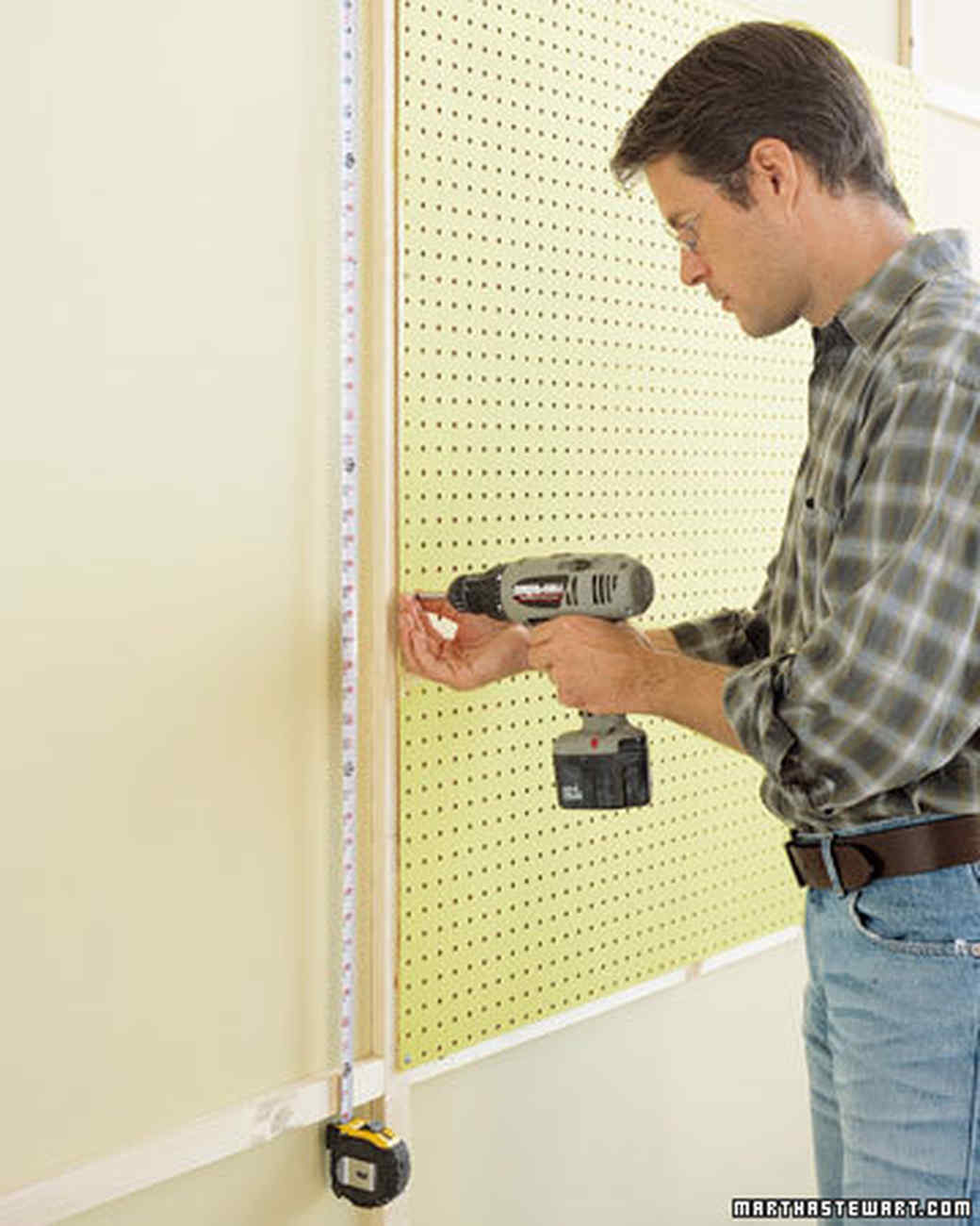Install Pegboard, Install Pegboard In Garage, Install Pegboard on Concrete, Home Decor Ideas, Home Improvement Ideas, Home Decor DIY