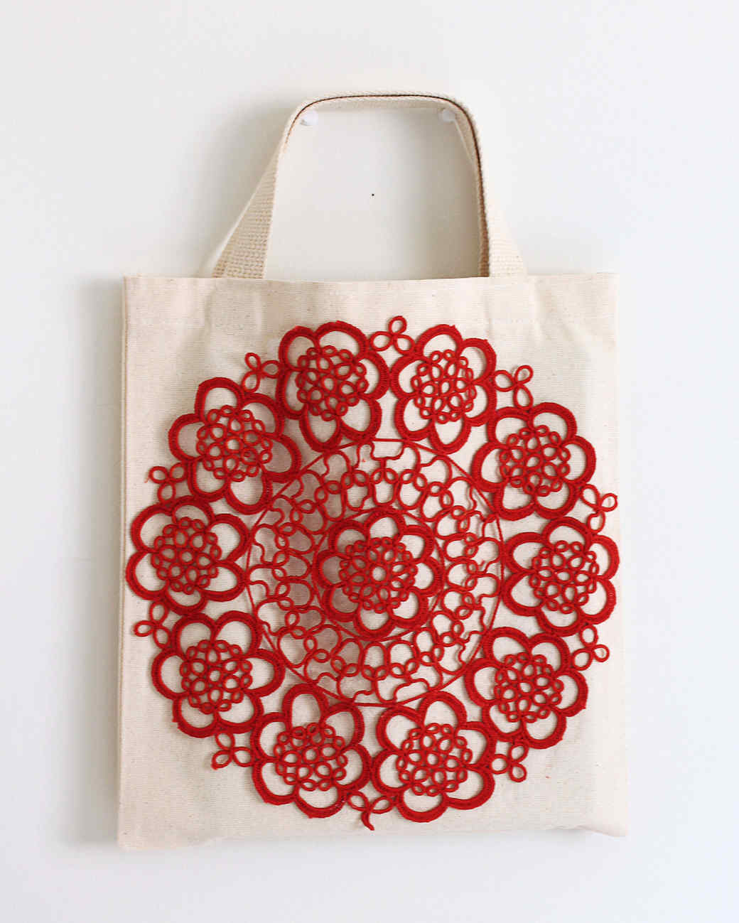 Crochet Appliqué Tote Bag Martha Stewart