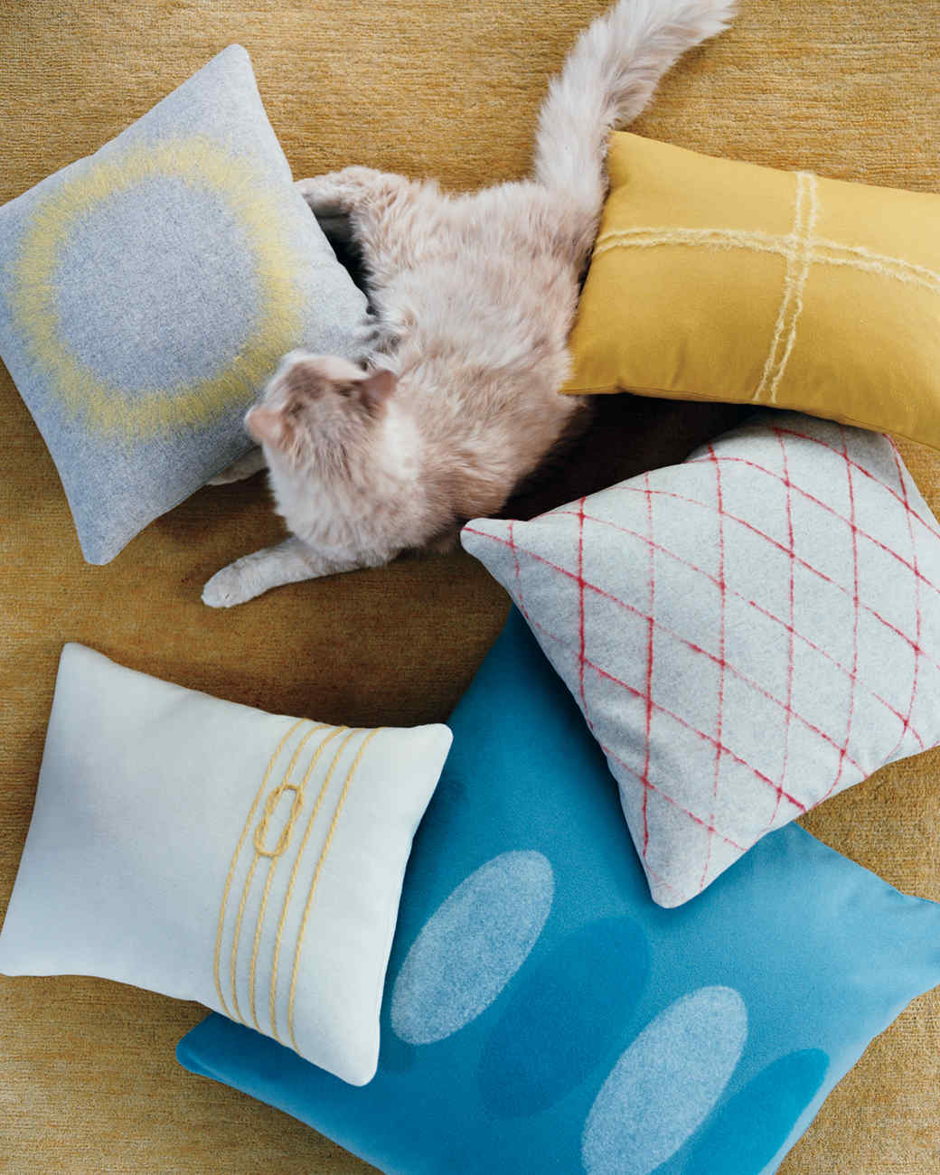 needle felted handmade pillows