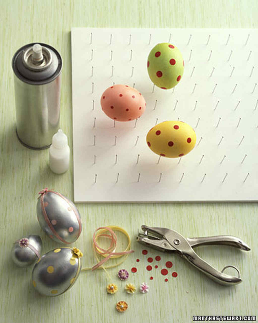 Metallic PolkaDotted Eggs Martha Stewart