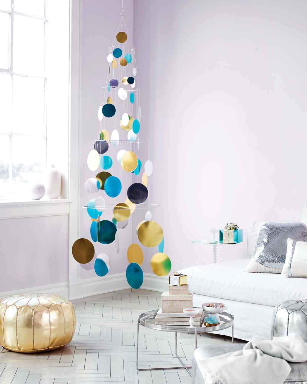 Metallic Foil Paillette Tree Mobile Metallic Foil Paillette Tree Mobile