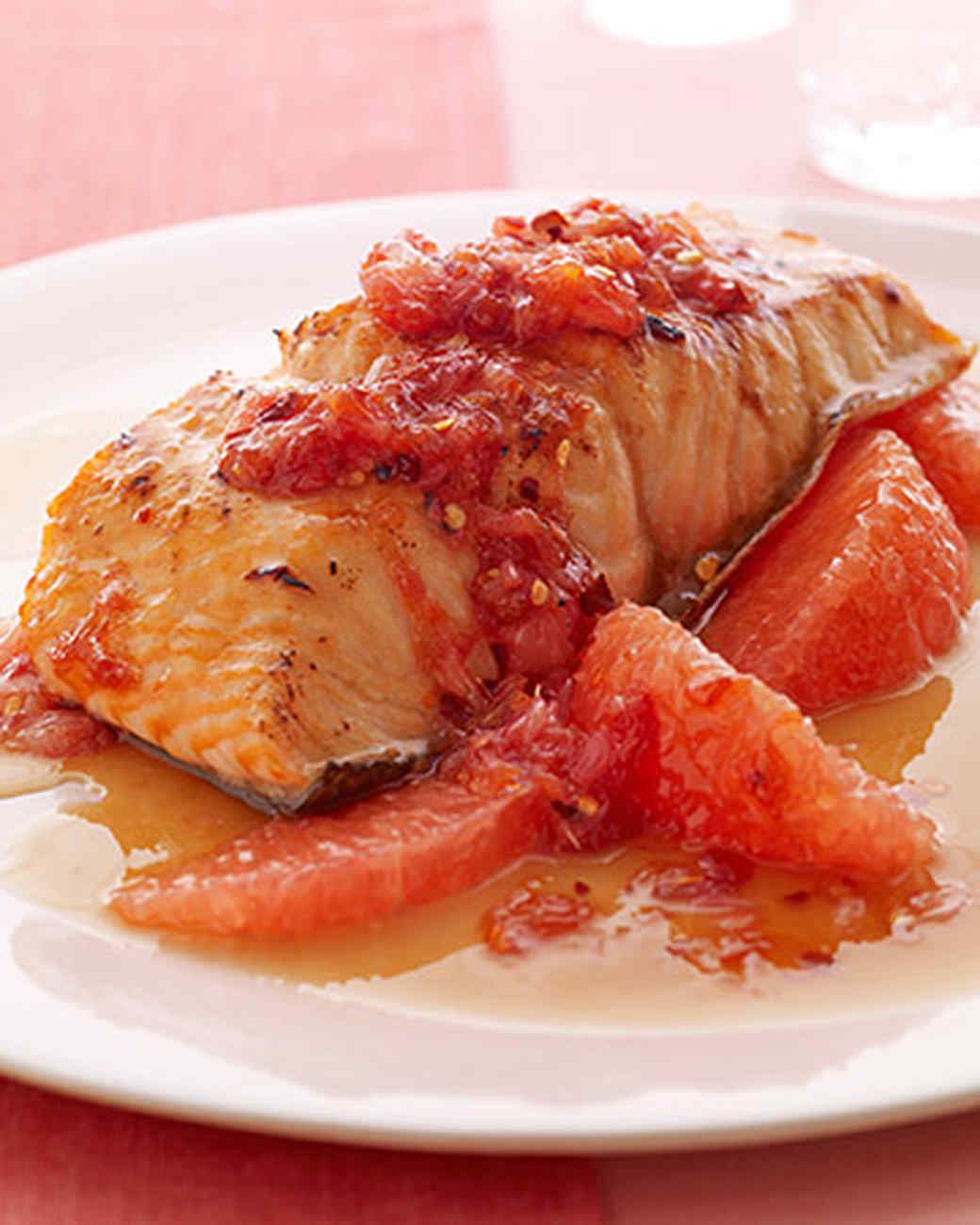 Glazed Salmon with Spicy Grapefruit Relish