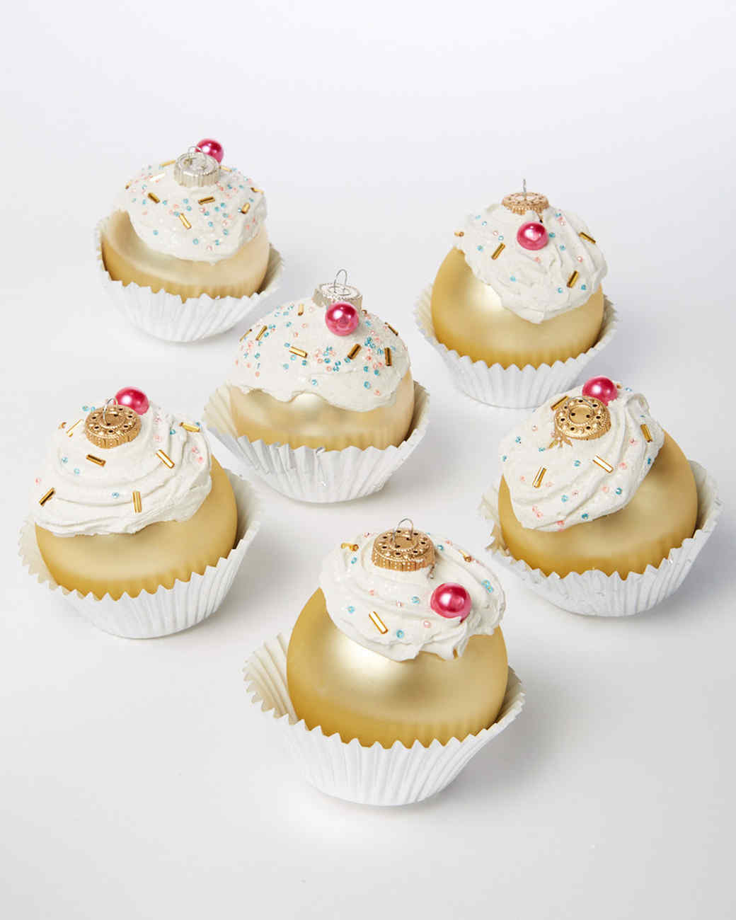 Glittered Cupcake Ornaments | Martha Stewart