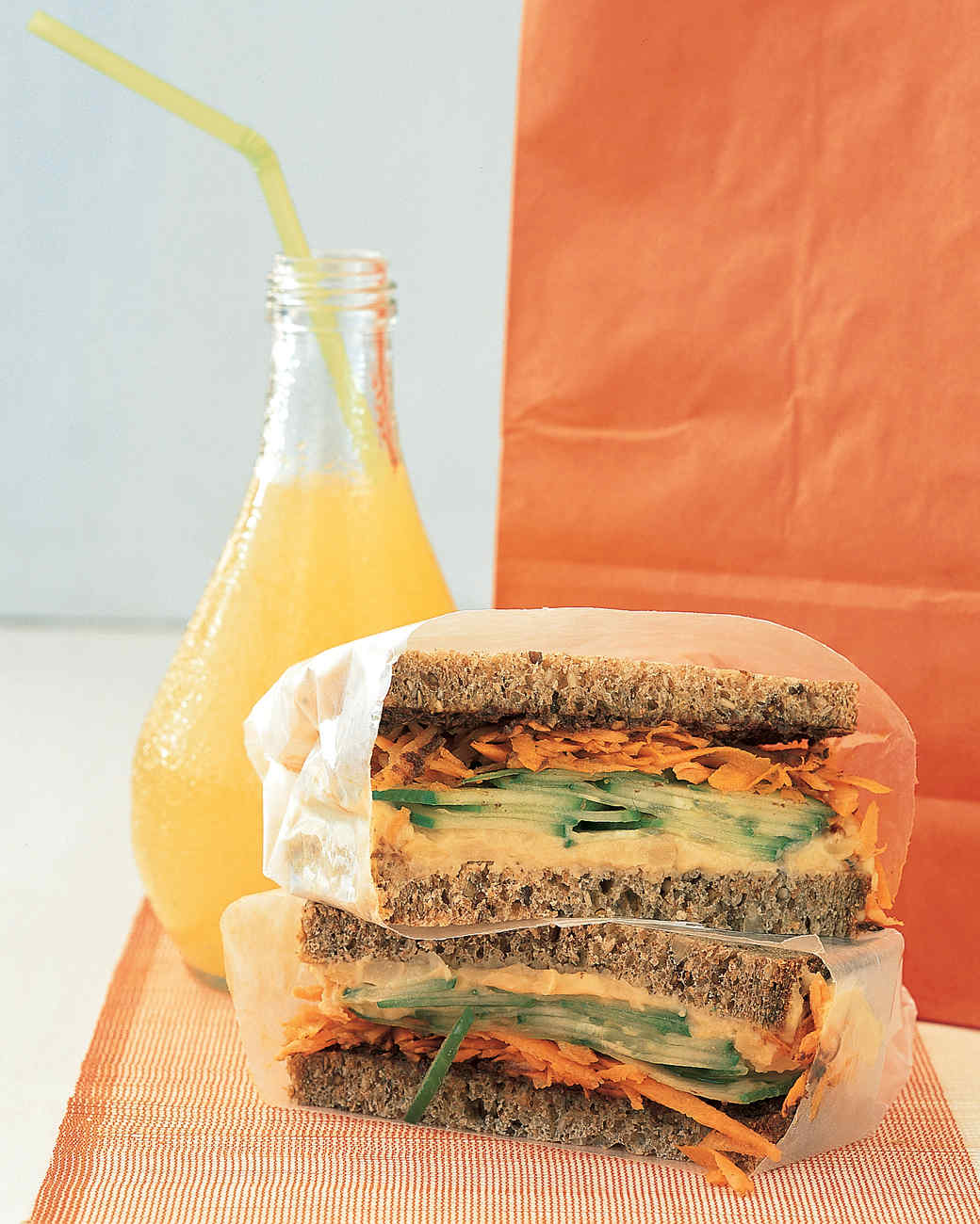 Brown Bag Sandwich Recipes Martha Hummus Vegetable Sandwich