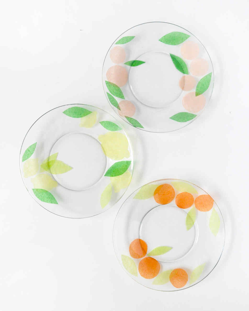 FruitDecoupaged Glass Plates Martha Stewart