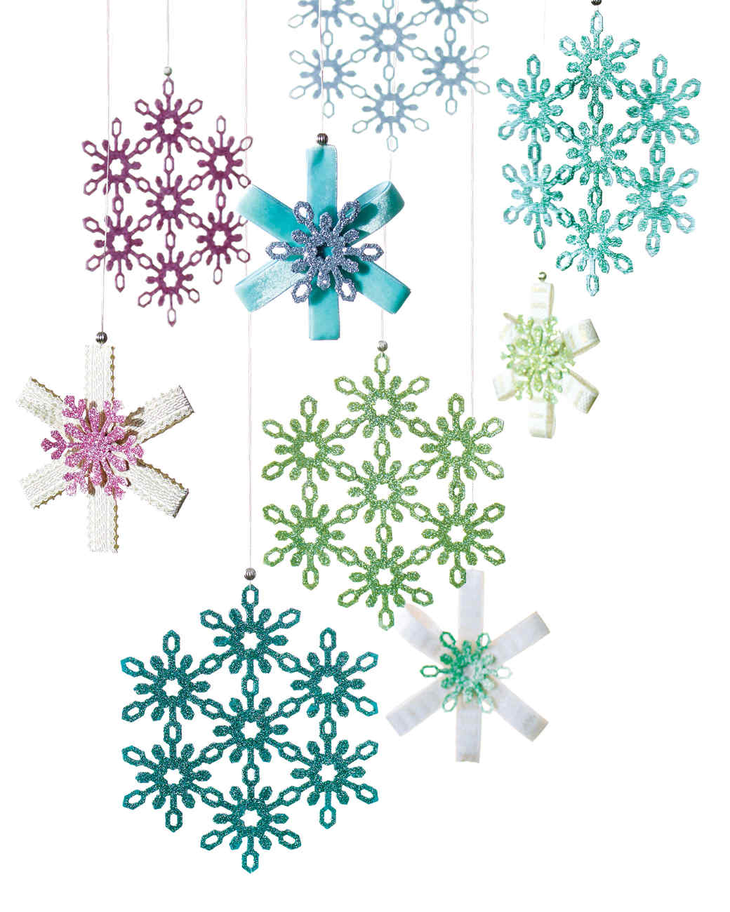 Eric Pike's Glittered Snowflake Ornaments Martha Stewart