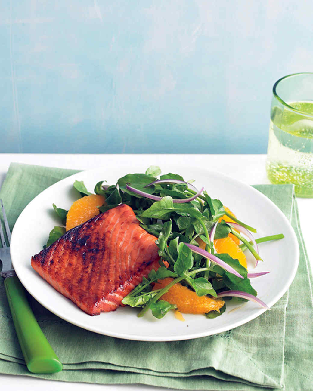 Soy-Glazed Salmon with Watercress Salad Recipe & Video | Martha Stewart
