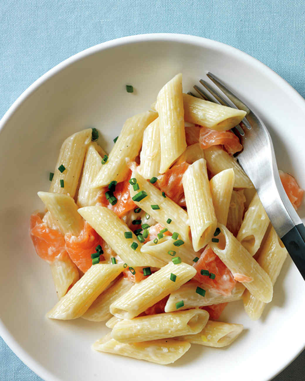 Penne With Cream Smoked Salmon And Chives Recipe Martha Stewart