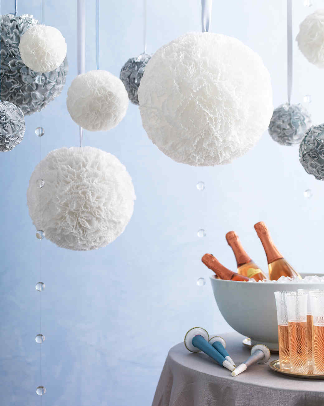 how to hang flower balls on ceiling