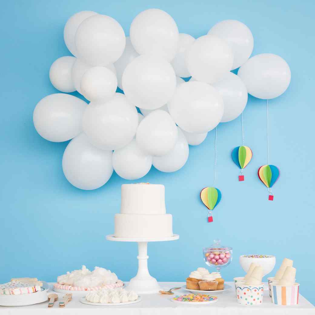 whimsical hot air balloon baby shower