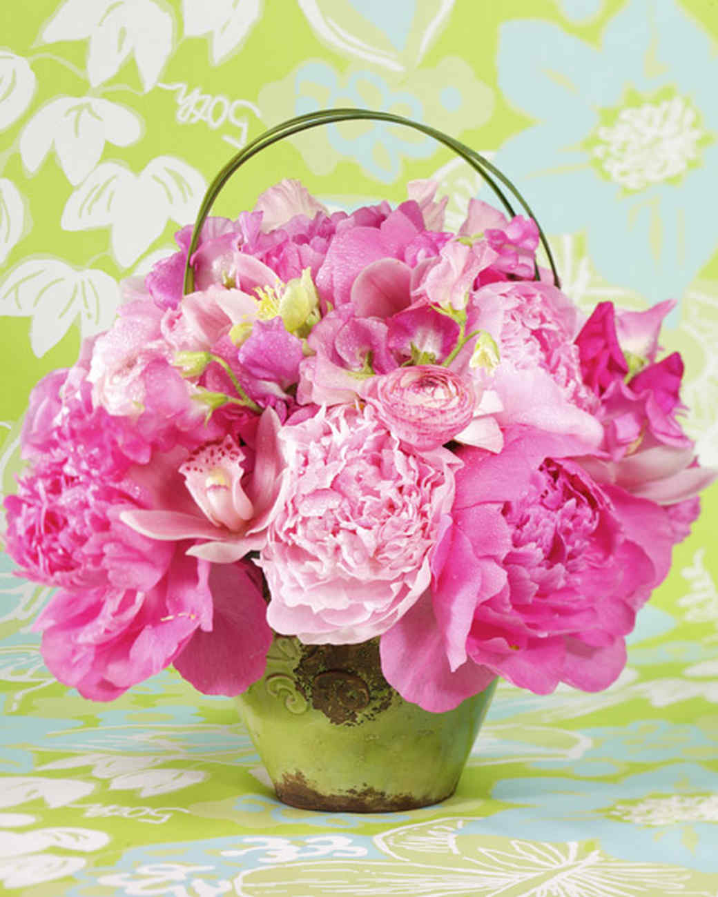 pink flower arrangements martha