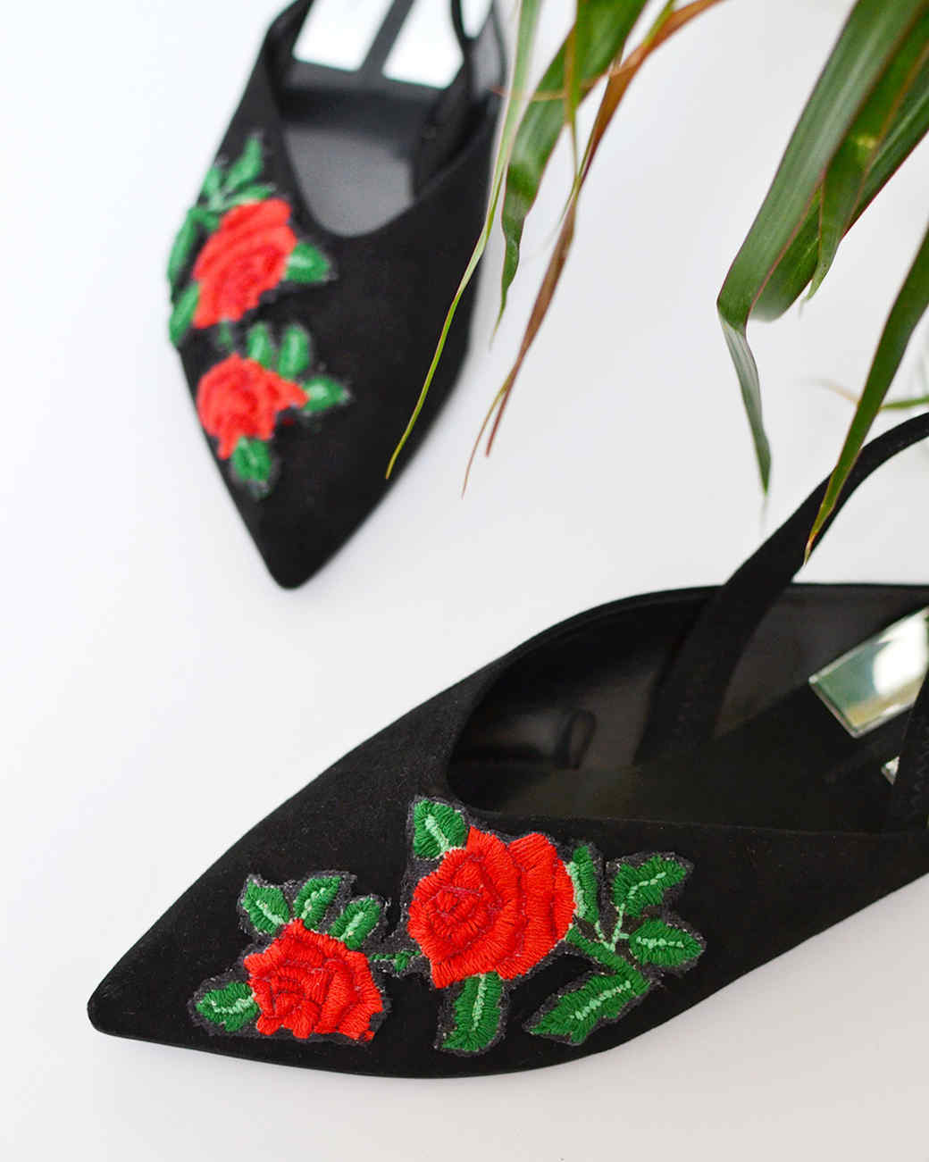 embroidered flats