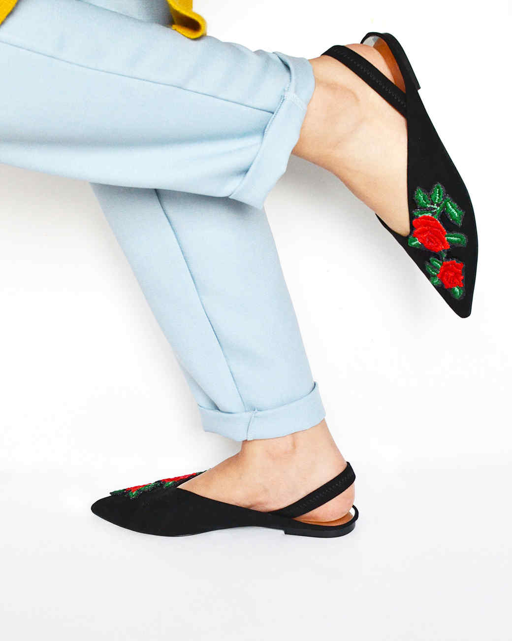 embroidered flats