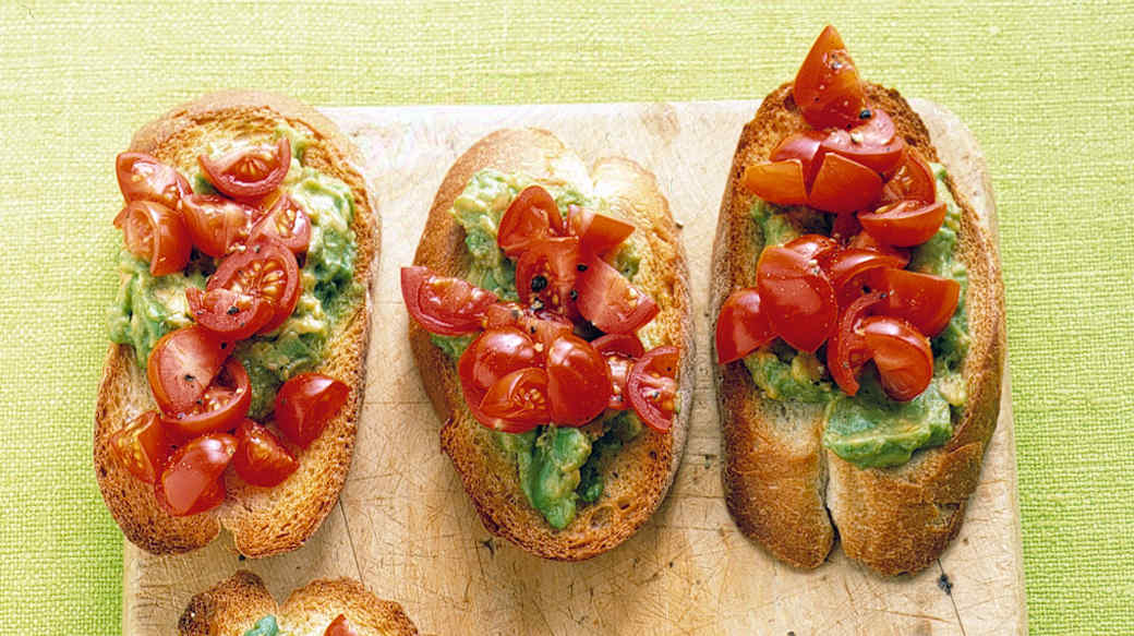 tomato avocado toasts