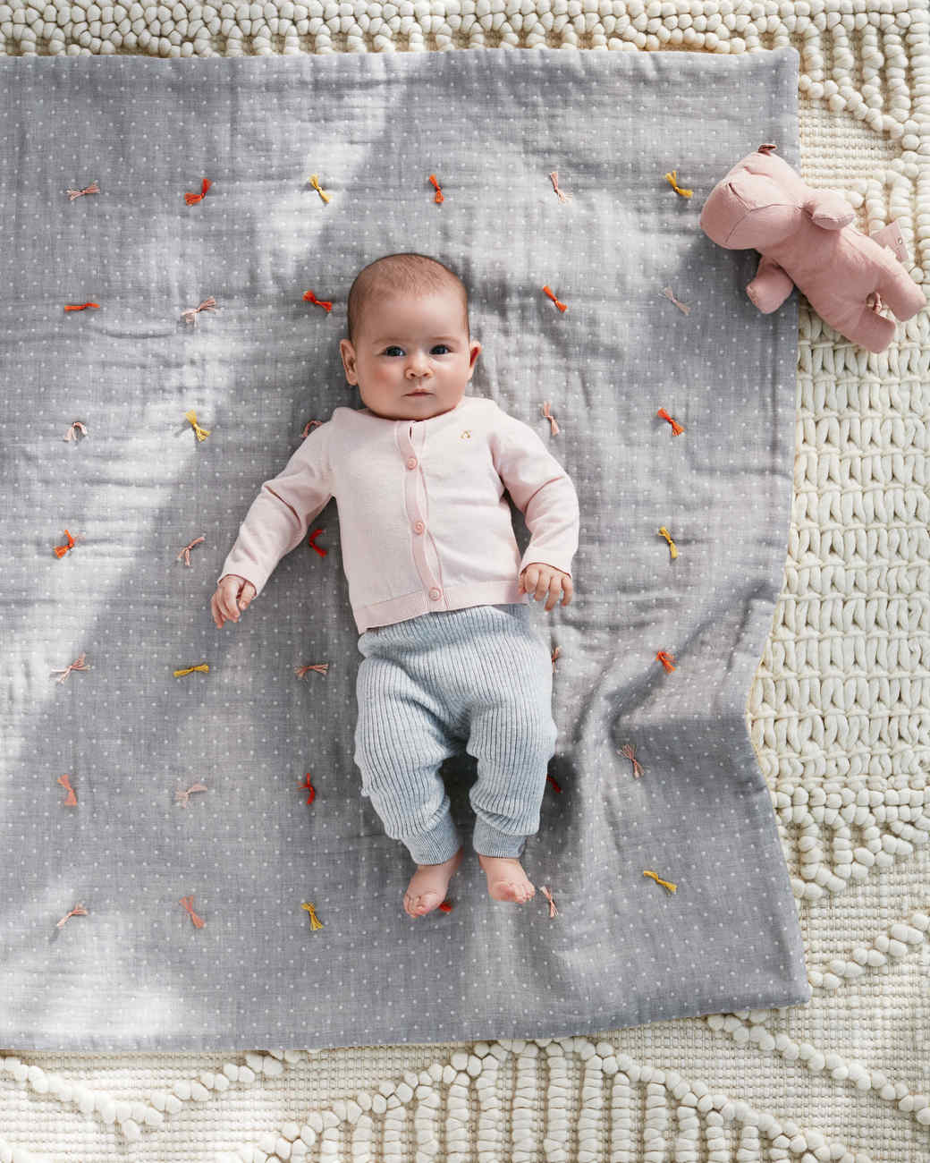 Baby Quilt With Knots Martha Stewart