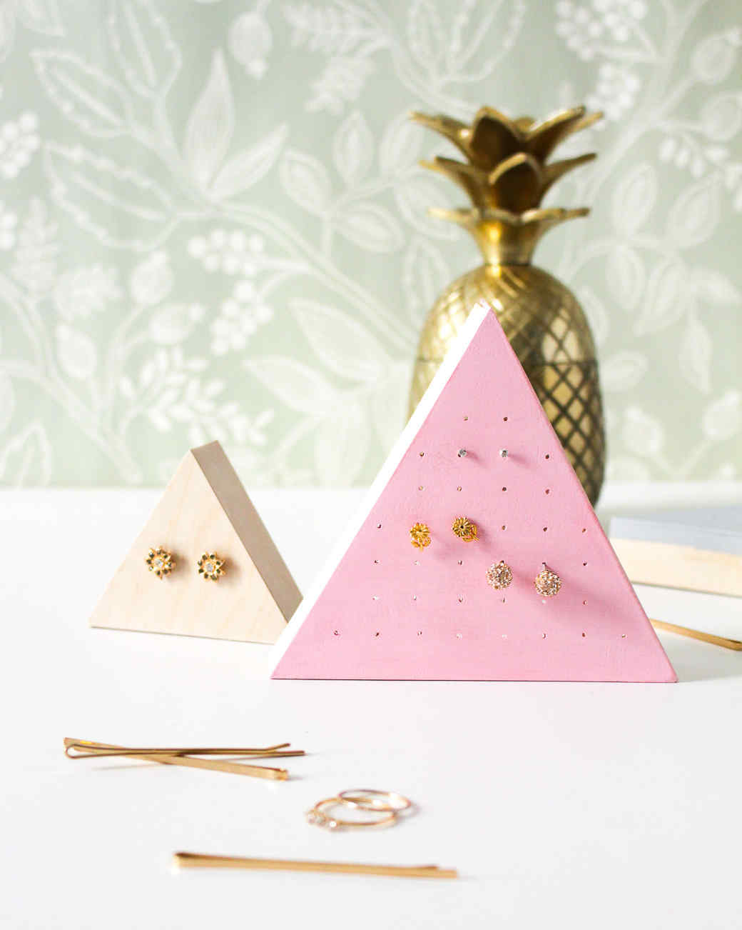 Wooden Stud Earring Holders Martha Stewart Diy Wood Triangle Earring Holder