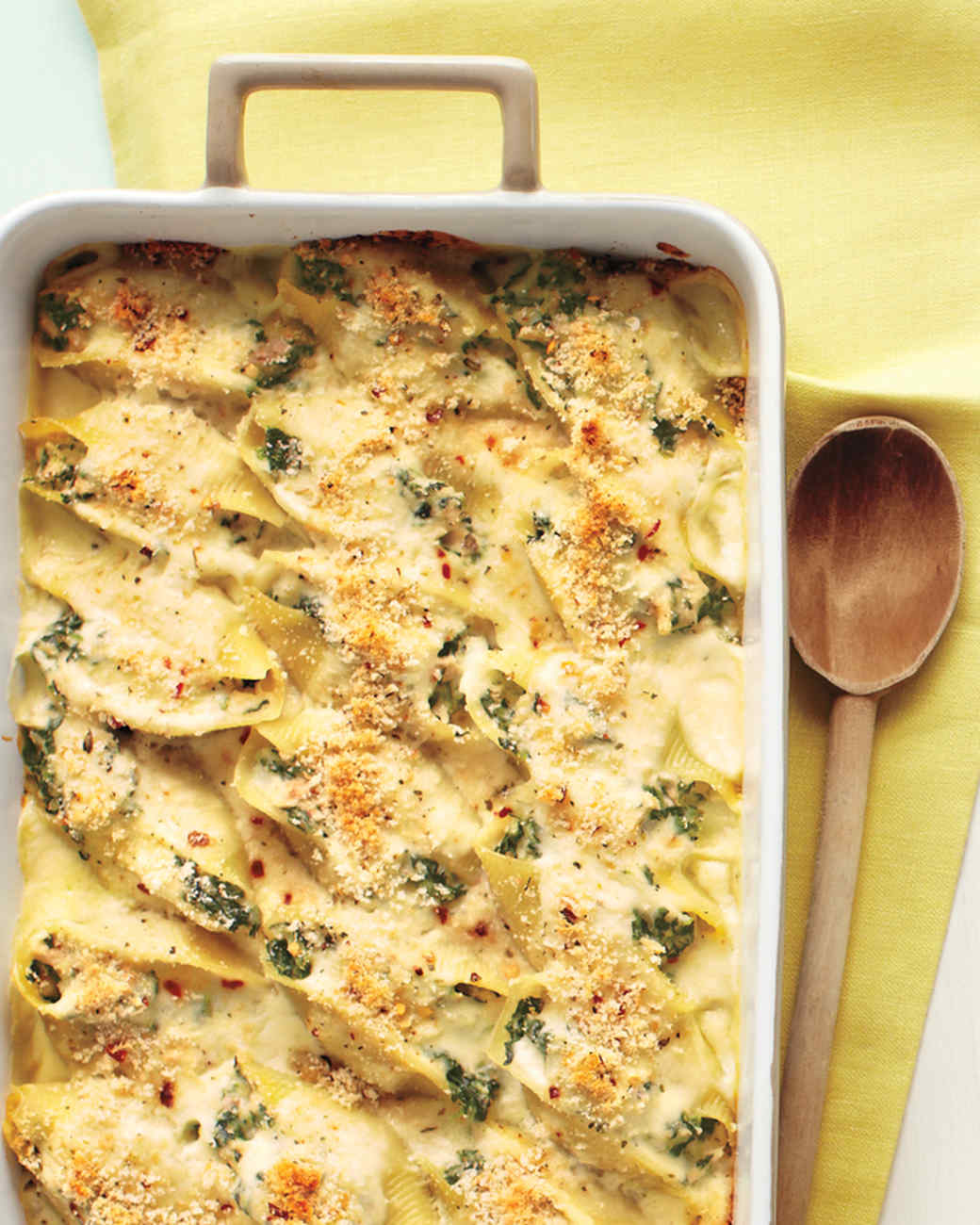 Creamy Shells with Tuna and Spinach Recipe & Video | Martha Stewart