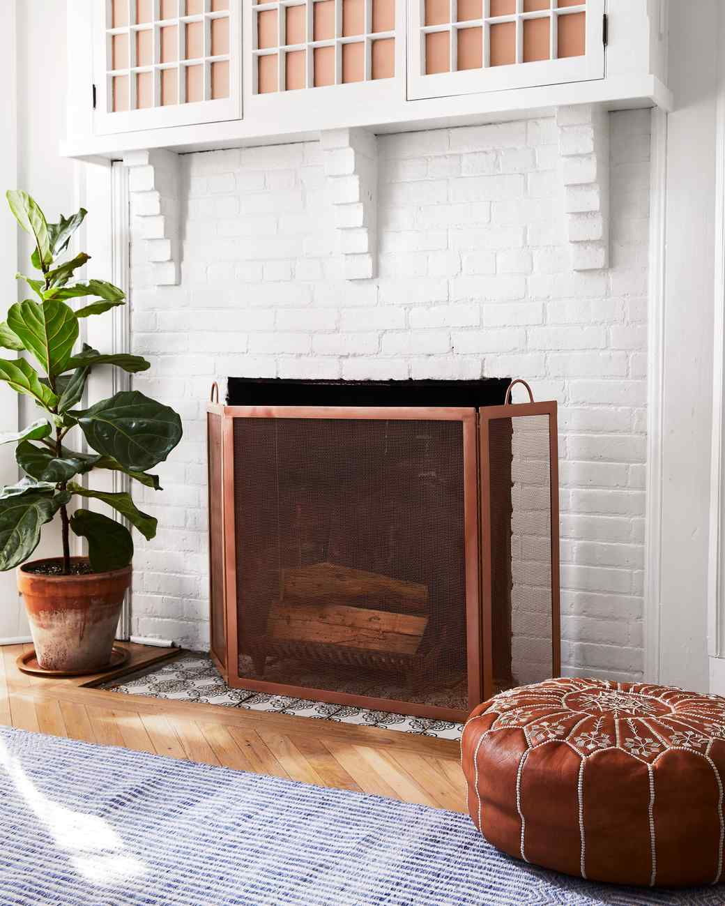 Painted Brick Fireplace Martha Stewart