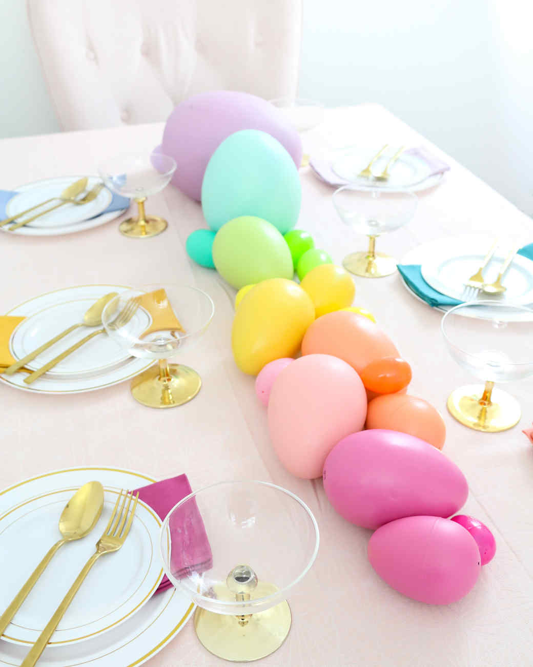 pastel rainbow Easter egg centerpiece