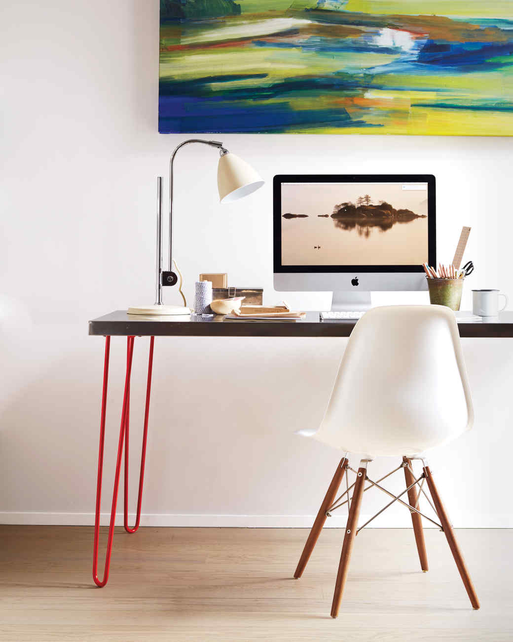 Hairpin Leg And Stainless Top Desk Martha Stewart Hairpin Leg And Stainless Top Desk