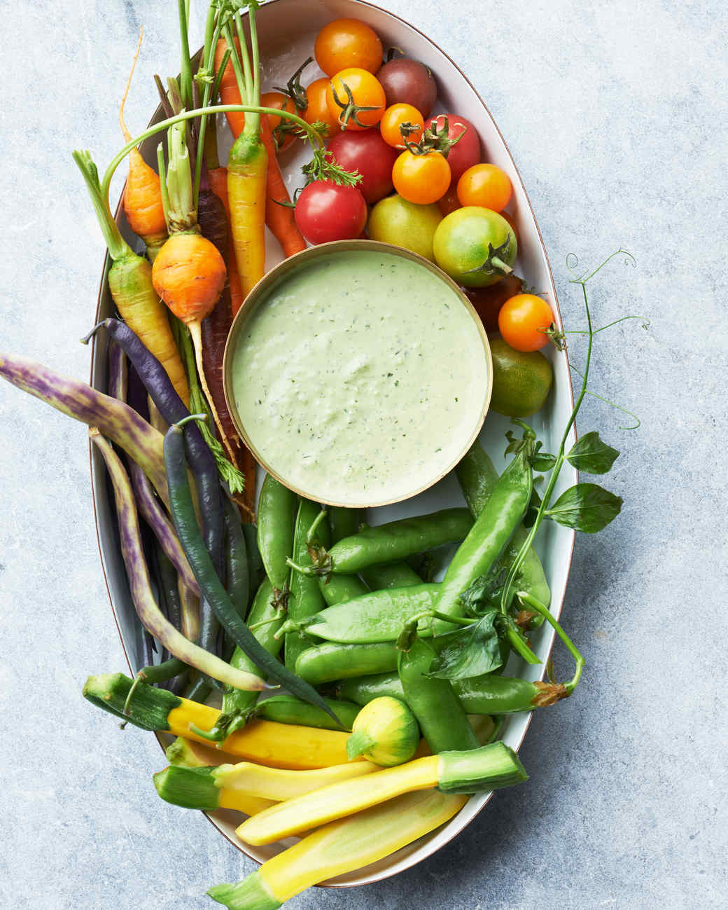 Green Goddess Dip with crudités