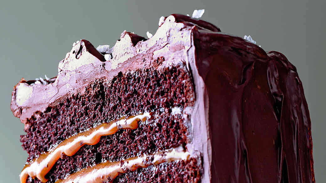 Salted Caramel Six Layer Chocolate Cake