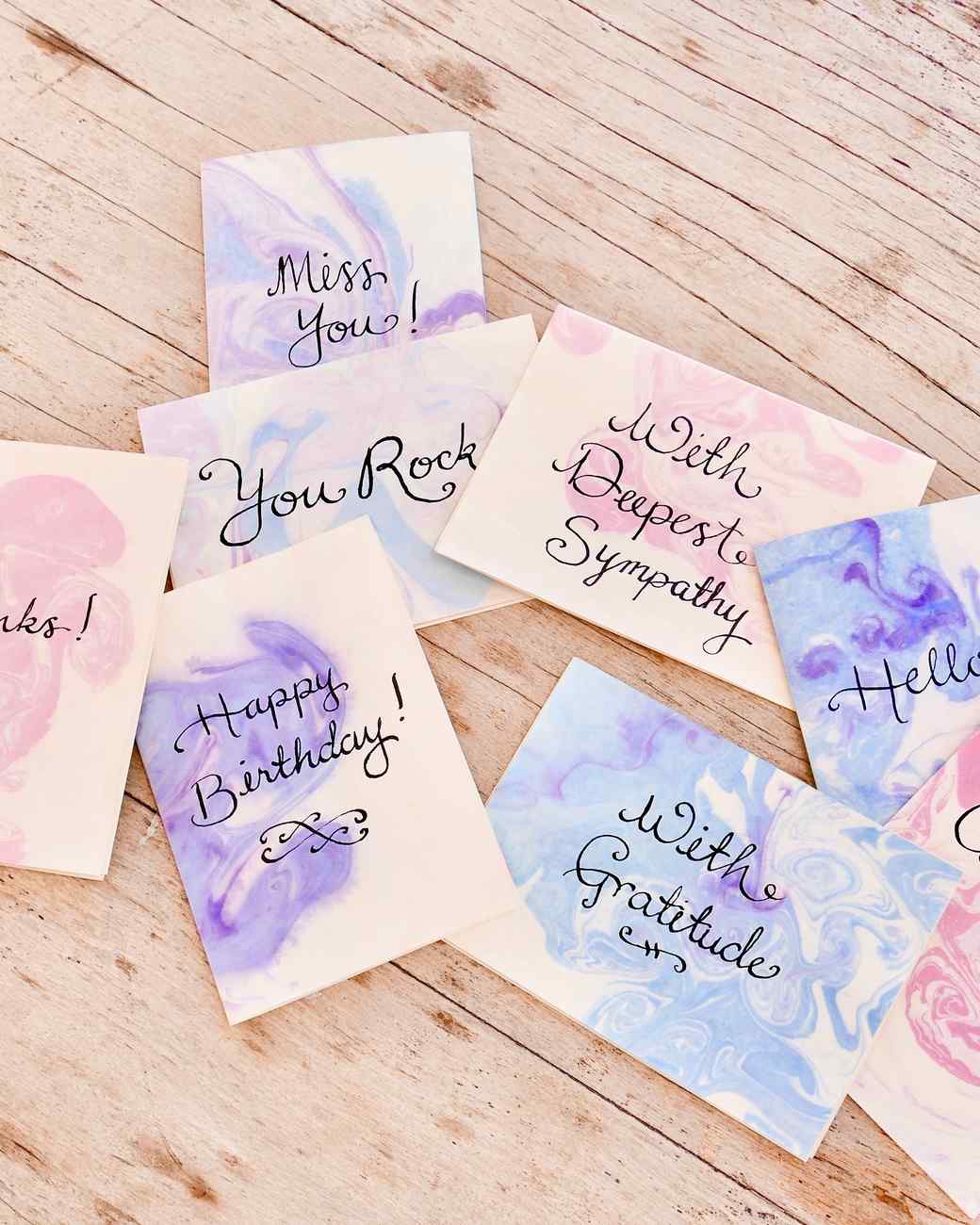 marbleized calligraphy ink stationery