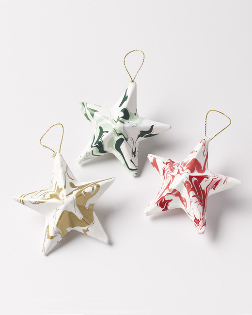 marbleized star ornaments martha