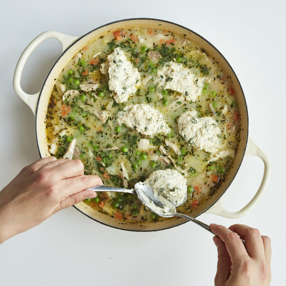 adding dumplings to chicken stew adding dumplings to chicken stew