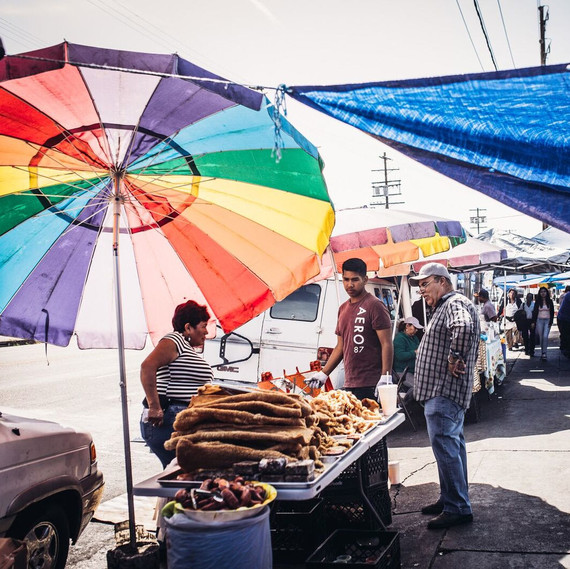 A chicharron vendor in downtown Los Angeles A chicharron vendor in downtown Los Angeles