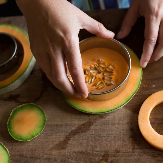 Cut the cantaloupe