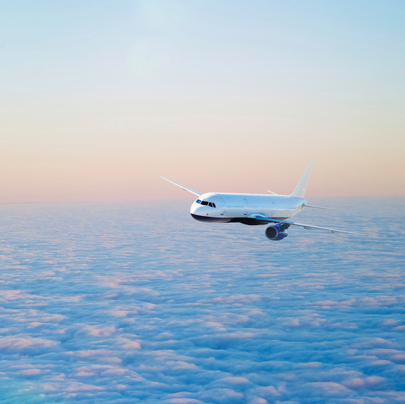 Airplane Flying in Pink Skies Airplane Flying in Pink Skies