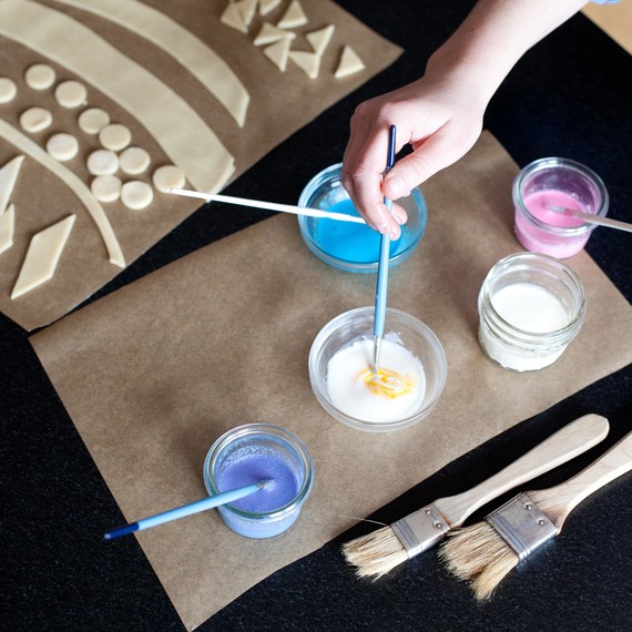 Use food coloring to dye the cream