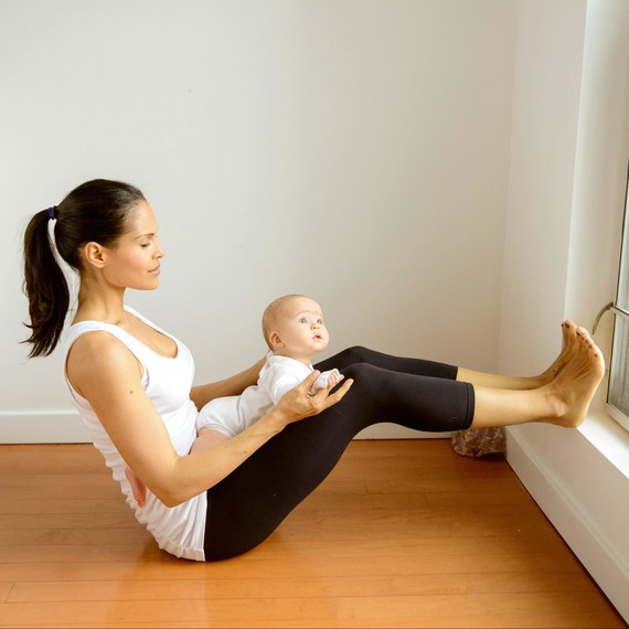 Mommy Yoga Half-Boat Pose