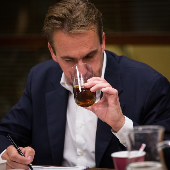 Chef Viki Geunes sampling cold brew for the Ernesto Illy International Coffee Award tasting panel Chef Viki Geunes sampling cold brew for the Ernesto Illy International Coffee Award tasting panel