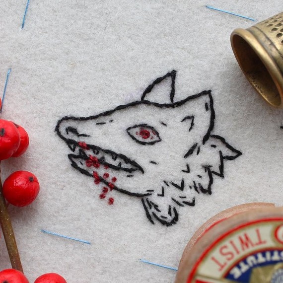 embroidery mini wolf blood halloween embroidery mini wolf blood halloween