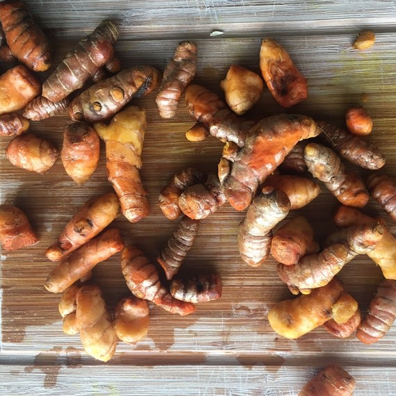 turmeric root washed