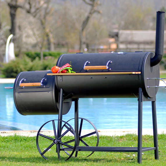 Grill sitting by pool Grill sitting by pool