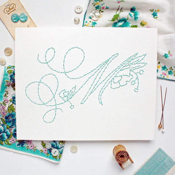 embroidered teal monogram embroidered teal monogram