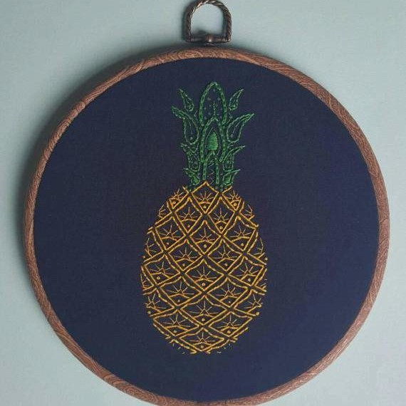Pineapple paisley embroidery Pineapple paisley embroidery