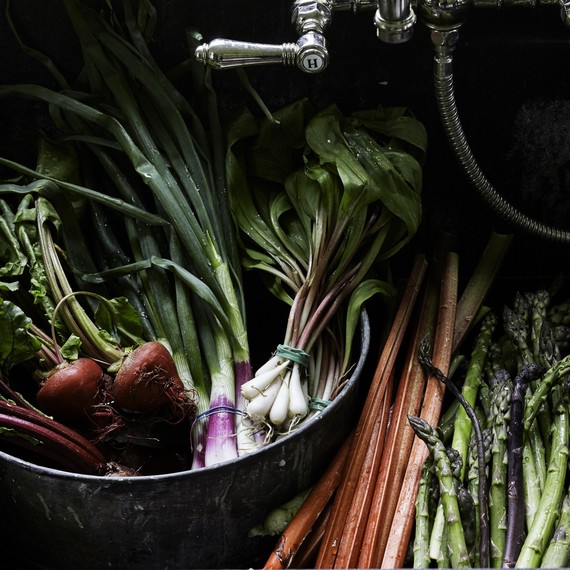 Spring vegetables in the sink Spring vegetables in the sink