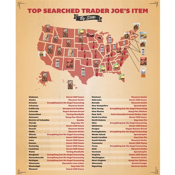 Trader Joes Most Popular Items by State Trader Joes Most Popular Items by State
