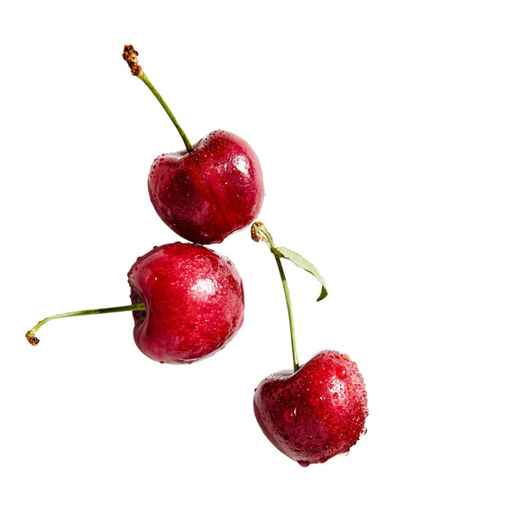 three cherries on white background three cherries on white background
