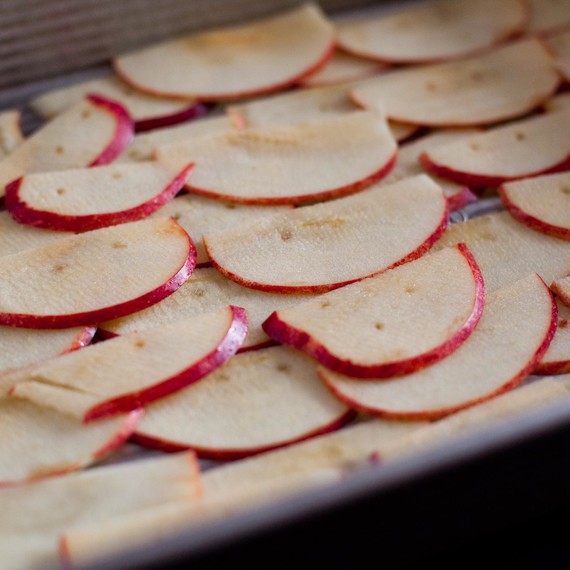 Transfer slices to a large pan